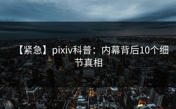 【紧急】pixiv科普：内幕背后10个细节真相