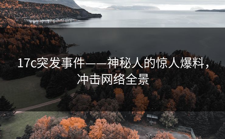17c突发事件——神秘人的惊人爆料，冲击网络全景