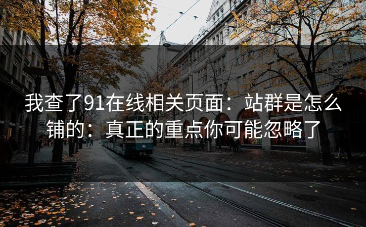 我查了91在线相关页面：站群是怎么铺的：真正的重点你可能忽略了