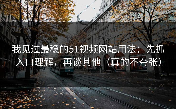 我见过最稳的51视频网站用法：先抓入口理解，再谈其他（真的不夸张）